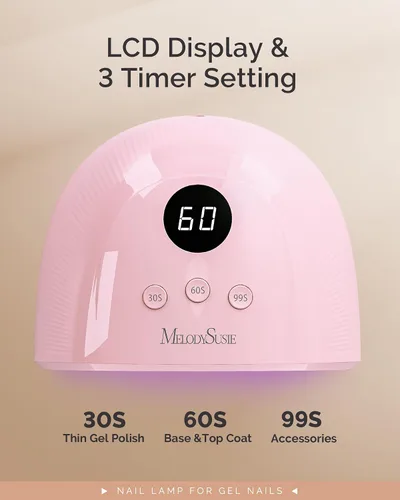 Miniatura 5 de MelodySusie Lámpara de uñas LED UV compacta y avanzada, secadora de uñas P-Plus30F con 3 temporizadores y sensor inteligente que cura todos los Rosa