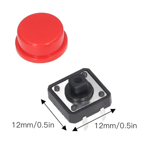 Miniatura 5 de Juego de 25 piezas de interruptor táctil táctil momentáneo multicolor interruptor táctil redondo 0.472x0.472x0.287 in 4 pin Micro interruptor táctil
