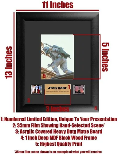 Miniatura 5 de FILMCELLS - Star Wars - Boba Fett - Presentación de arte mural de edición limitada de 11" x 13" - Incluye dos clips de película de 1.378 in SW283IW