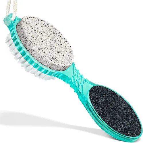 Miniatura 9 de DecorRack (4 en 1) Kit de paleta de pedicura con piedra pómez para pies, cepillo de limpieza de uñas, lima de metal y tablero de esmeril, juego