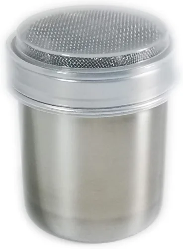 Dispensador de tamiz agitador, contenedor de acero inoxidable para harina de canela, azúcar en polvo, bicarbonato de sodio, cacao, maicena, etc.