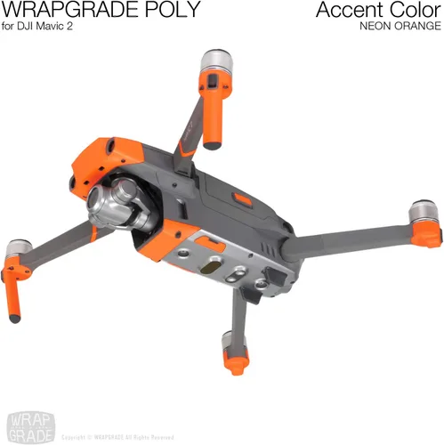 Miniatura 2 de Wrapgrade Poly Skin Compatible with DJI Mavic 2 Accent Color (Airforce Silver)