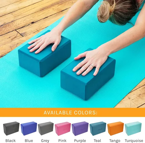 Miniatura 5 de Sol Living Bloques de yoga, paquete de 2 cojines de yoga de espuma EVA de alta densidad, para estirar, pilates, meditación, equipo de ejercicio