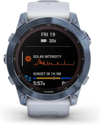 Miniatura 2 de Garmin Fenix 7X Sapphire Solar, reloj inteligente de aventura más grande, con capacidades de carga solar, reloj GPS resistente para exteriores