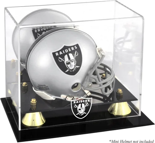 Las Vegas Raiders en Vitrina de Exhibición para Mini Casco Clásico - Vitrinas de Exhibición Independientes para Mini Casco de Fútbol Americano "Solo