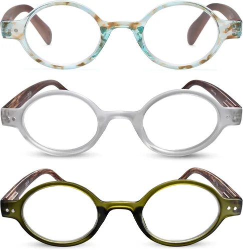 Miniatura 10 de 2SeeLife Gafas de lectura pequeñas y redondas TR-90 para hombres y mujeres - Ajuste estrecho-medio, marco resistente, bisagras de resorte, lectores