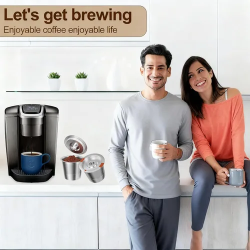 Miniatura 2 de Cápsulas de café reutilizables K Cups para Keurig: filtro de café K Cups recargables de acero inoxidable completo compatible con cafeteras 1.0 y 2.0