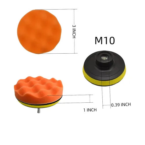 Miniatura 3 de Juego de 12 almohadillas de pulido de espuma, de 7,6 cm, con almohadilla de coral, placa de respaldo, adaptador de broca M10, kit de pulido