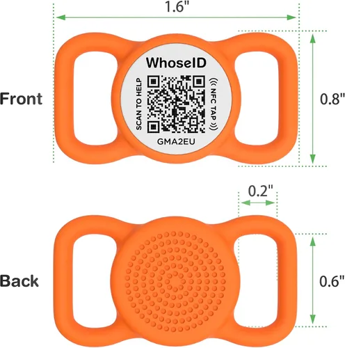 Miniatura 2 de Etiqueta para perro con código QR con NFC, etiqueta de identificación personalizada de mascota, etiqueta de identificación de perro de silicona