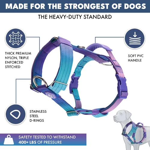 Miniatura 2 de Spark Paws Arnés para perro sin tirones con asa para perros grandes, arnés resistente para razas grandes y fuertes, ajustable, diseño halter