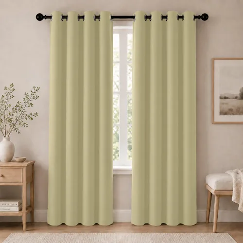 Miniatura 30 de Cortinas de oscurecimiento de habitación de 45 pulgadas de largo para dormitorio y sala de estar, cortinas térmicas aislantes con ojales