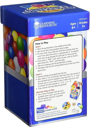Miniatura 2 de Learning Resources Juego de matemáticas Pop para suma y resta: tarjetas flash de números, manipuladores matemáticos, imprescindibles para el aula