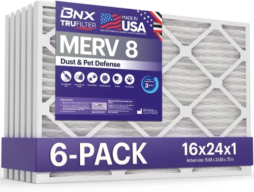 Miniatura 16 de BNX TruFilter MERV 8 - Filtro de aire plisado electrostático de 20 x 24 x 1 (paquete de 6 unidades) – Fabricado en Estados Unidos – Protección