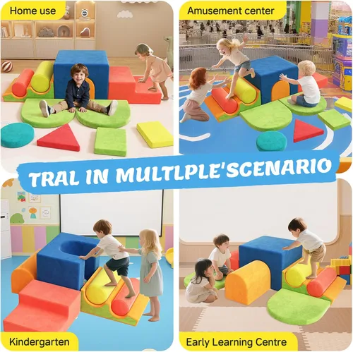 Miniatura 7 de Bloques de escalada de espuma de 12 piezas para niños pequeños de 1 a 3 años, juguetes de escalada para niños pequeños, juego suave para interiores