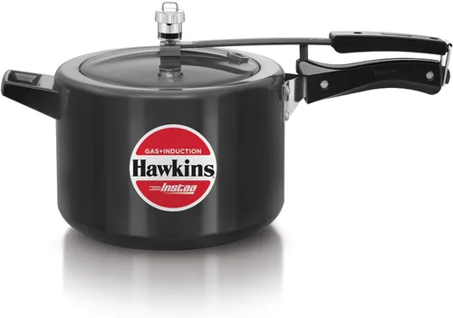Hawkins Olla a presión Instaa de 5 litros, tapa interior de inducción, olla anodizada dura de cuerpo alto, mejor cocina negra, negro (IIH50)