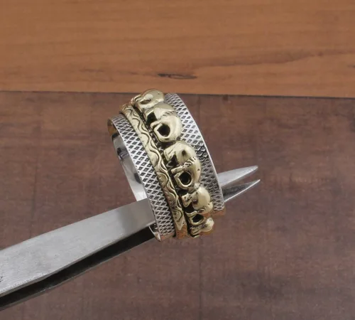 Miniatura 2 de Elephant Spinner Ring, 925 Silver Spinner Ring, Elephant Wide Ring, Handmade Ring Women, Elephant Fidget Spinner, Elephant Meditation, Thumb Spinner