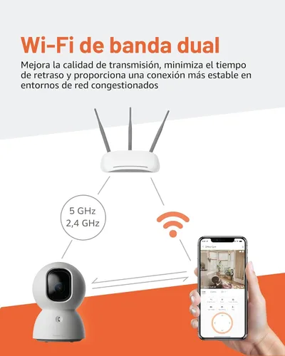 Miniatura 8 de SensForge Cámara de seguridad Pan-Tilt de 2.5K, cámara WiFi de doble banda de 360° para el hogar, detección gratuita de IA humanos y mascotas, nube