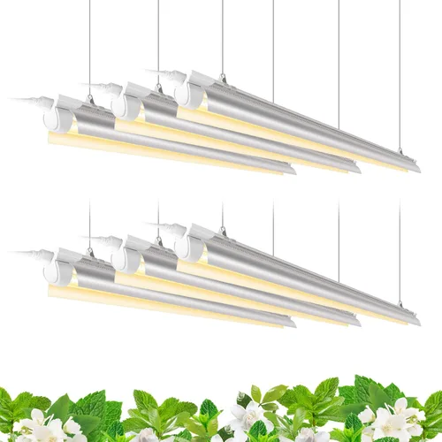 Miniatura 17 de Barrina Luz de cultivo de plantas T8 de 4 pies, 252 W (6 x 42 W, equivalente a 1400 W), espectro completo, lámpara de cultivo LED para cultivo