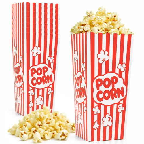 Homrelaxy 24 piezas Cajas de palomitas de maíz, contenedores de gran capacidad para máquina de palomitas de maíz, noche de película, cine, carnaval,
