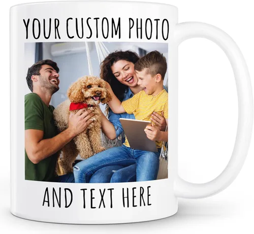 Miniatura 12 de Taza personalizada de café Obizan con foto, texto o logotipo Taza de cerámica personalizada 11oz Regalo personalizable para hombres, mujeres