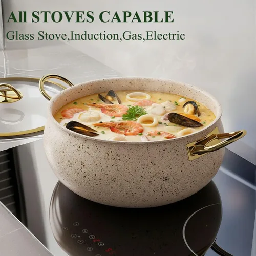 Miniatura 5 de Fully Clad - Juego de utensilios de cocina de acero inoxidable de 5 capas, juego de 12 ollas y sartenes antiadherentes con asas que se mantienen