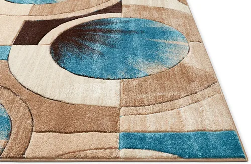 Miniatura 5 de Well Woven Tapete geométrico rubí de 2 x 3 pulgadas, color azul y gris, vibrante, moderno, contemporáneo, tallado a mano, diseño de rayos de sol