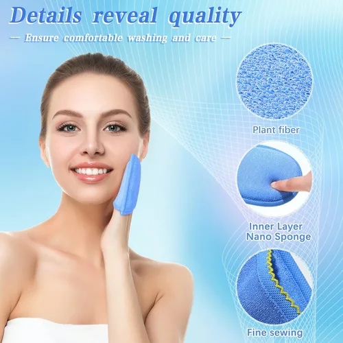 Miniatura 4 de Frienda 4 guantes exfoliantes faciales exfoliantes profundos para rostro y cuerpo, removedor de piel muerta, guantes exfoliantes de limpieza, baño