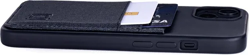Miniatura 8 de Dockem Funda tipo cartera para iPhone 13 con carcasa de silicona líquida, placa de metal integrada para montaje magnético y 2 bolsillos para Negro
