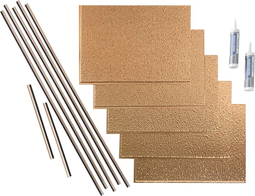 Miniatura 21 de FASÄDE Kit de protector contra salpicaduras de vinilo decorativo martillado de 15 pies cuadrados en bronce antiguo
