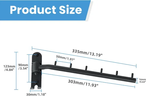 Miniatura 2 de Percheros para colgar ropa, perchereros de ropa montados en la pared, ganchos para colgar ropa, barras para ropa, ganchos resistentes, plegables
