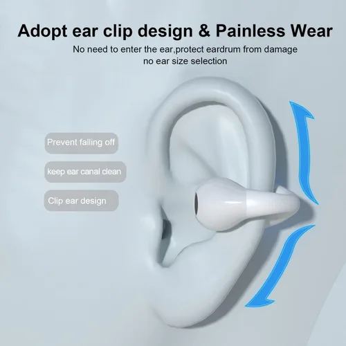 Miniatura 4 de Auriculares de oreja abierta, auriculares de conducción ósea, auriculares con clip Bluetooth 5.3, auriculares inalámbricos con pantalla