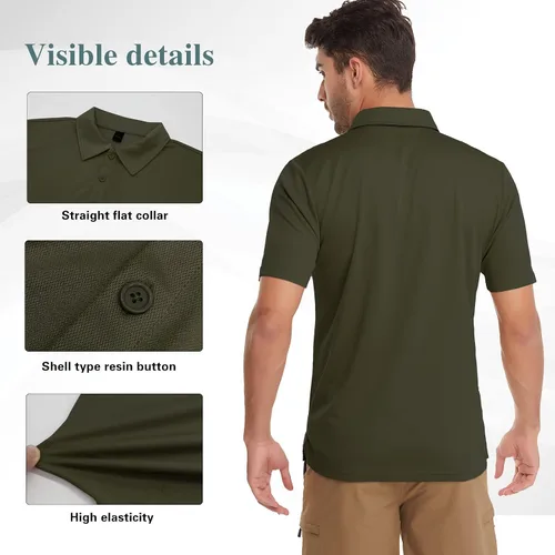 Miniatura 6 de MEETWEE Men's Polo Quick Dry Performance Hiking Short Sleeve Tactical Shirts