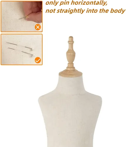 Miniatura 2 de Forma de vestido con base de madera, maniquí para exhibición de cuerpo de niño, formas realistas de busto, modelo de maniqui, 6-7 años