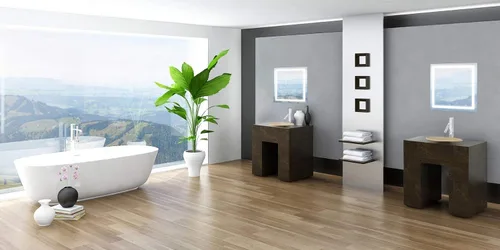 Miniatura 5 de Krugg Espejo de baño LED cuadrado de 24 x 24 pulgadas Espejo de tocador iluminado incluye atenuador y desempañador Montaje en pared vertical u