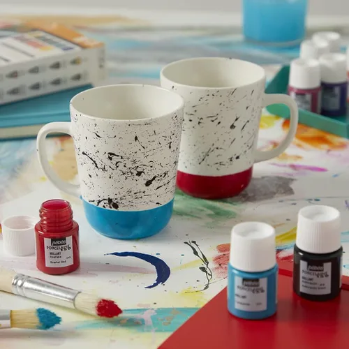 Miniatura 8 de Pebeo Porcelaine 150 - Pintura para porcelana de alto brillo a base de agua, botella de 45 ml - Negro abismo Abismo Negro