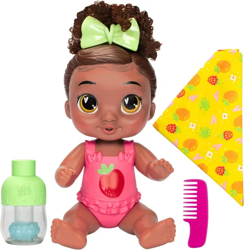 Baby Alive Shampoo Snuggle Berry Boo Cabello Negro - Juego de muñeca bebé de agua de 11 pulgadas, juguetes para niñas y niños de 3 años en adelante