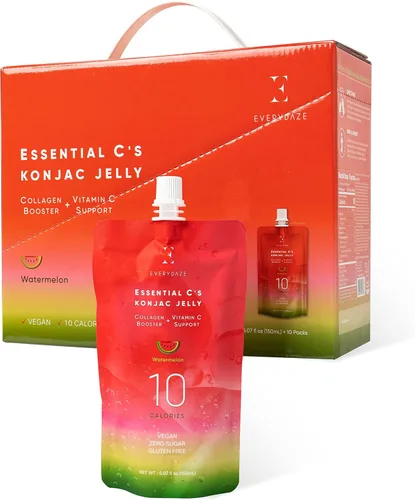 Miniatura 8 de EVERYDAZE BT21 Essential C’s Gelatina de Konjac Pera Coreana Péptidos de Colágeno Vegano y Vitamina C Sin Gluten, Sin Azúcar, Bajas