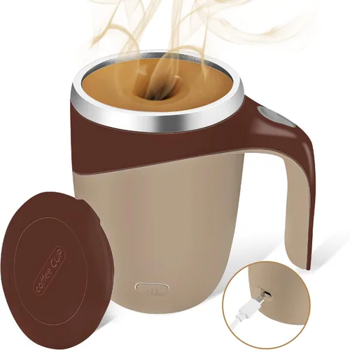 Taza autoagitadora, taza de café magnética automática recargable, taza de café autoagitable, taza giratoria de viaje para oficina en casa, para café