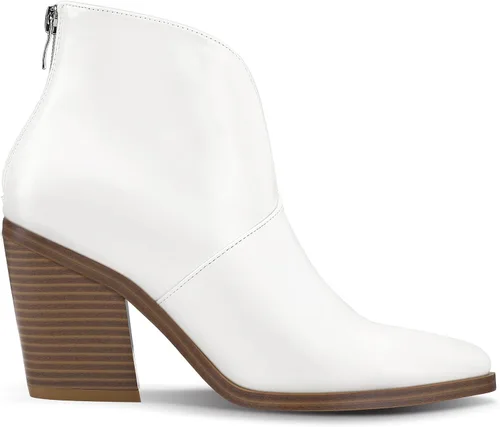 Miniatura 5 de mysoft Women's V Cut Out Ankle Boots Slip On Pointed Toe Chunky Stacked Heel Booties