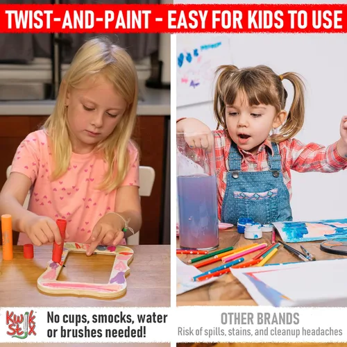 Miniatura 6 de Kwik Stix - Juego de 6 barras de pintura de témpera sólidas, paquete de 12 (72 en total), lavables, de secado rápido (90 segundos), no tóxicas, sin