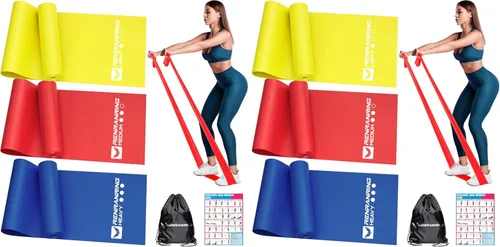 Miniatura 12 de Bandas de resistencia para entrenamiento, bandas de ejercicio para terapia física, estiramiento, recuperación, pilates, rehabilitación