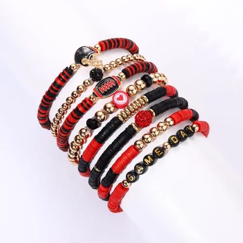 Miniatura 143 de Surfer Heishi - Pulseras apilables para mujer, apilables, de vinilo arcoíris, disco de arcilla, pulseras elásticas para la amistad, joyería bohemia