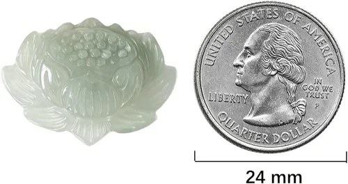 Miniatura 2 de Dahlia Collar de jade de loto, jadeíta de Birmania certificada de grado real A para belleza y pureza