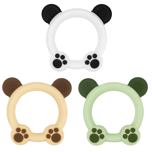 Miniatura 8 de Meartchy Paquete de 3 mordedores para bebés, juguetes de dentición de silicona en forma de oso para bebés de 0 a 24 meses, juguetes masticables sin