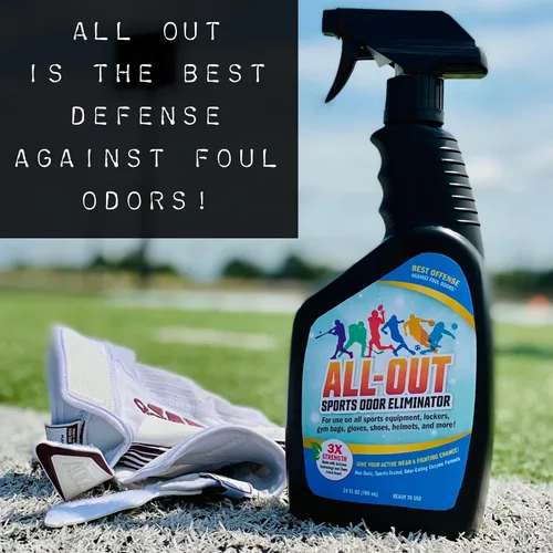 Miniatura 3 de All-Out Sports Spray eliminador de olores y desodorante Perfecto para guantes malolientes, sombreros, bolsos, cascos, camisetas, almohadillas