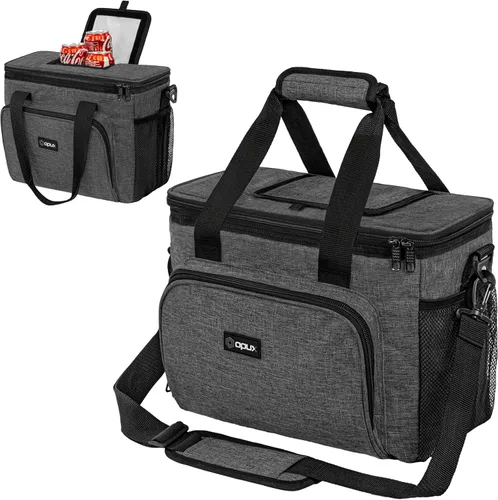 Miniatura 11 de OPUX Bolsa térmica suave, térmica y plegable con aislamiento térmico para hombres, trabajo, campamento, playa, viajes, portátil, suave, a prueba