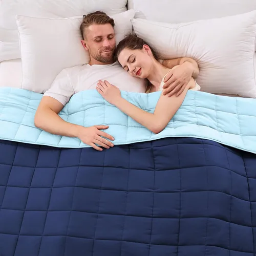 Miniatura 48 de yescool - Manta con peso, 7 libras, fresca, transpirable, con cuentas de cristal prémium, lavable a máquina, para dormir, 60-90 libras, 41 x 60 Gris