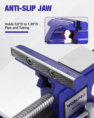 Miniatura 8 de WORKPRO Tornillo de banco, tornillo de 4-1/2" para banco de trabajo, tornillo de combinación de utilidad para tubería y hogar, tornillo de banco