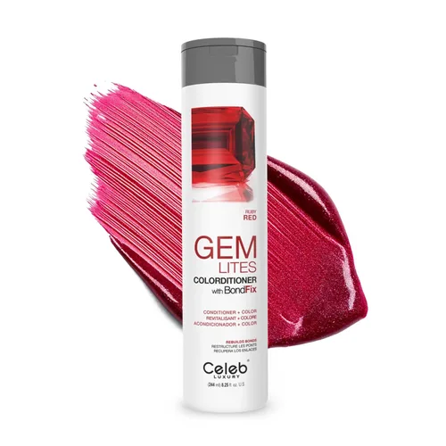 Celeb Luxury Acondicionador de depósitos de color - Actualizador de color con Bondfix Bond Rebuilder, Viral y Gem Lites, combina con Colorwash Rubí