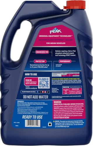 Miniatura 2 de Peak - OET de vida extendida rojo/rosa 50/50, anticongelante/refrigerante prediluido para vehículos asiáticos, 3,7 l